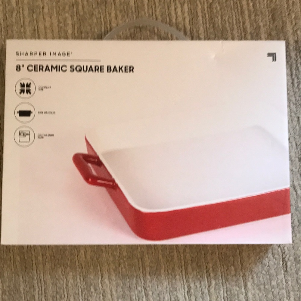 Sharper image 8 inch ceramic square baker